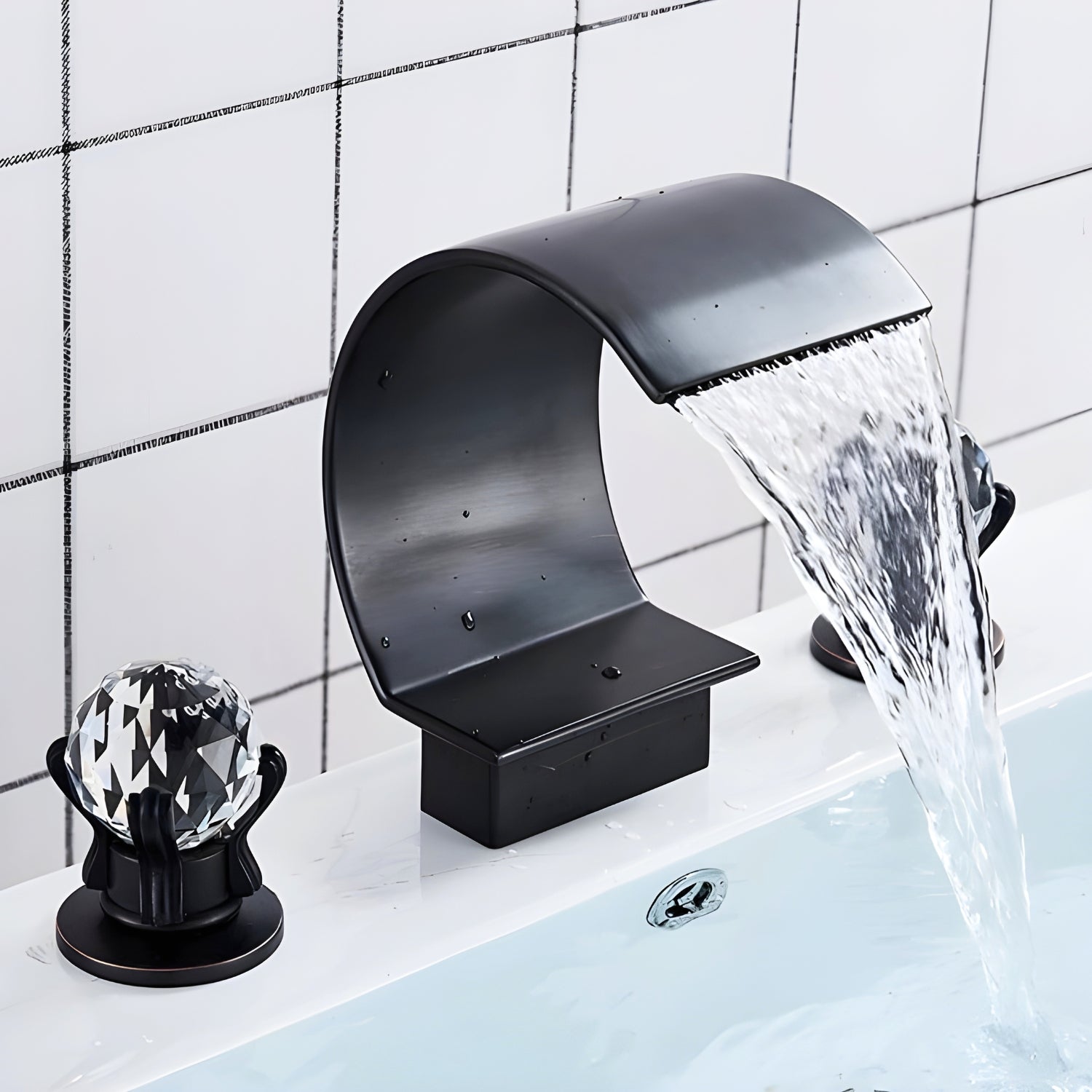 Halle - Three-Hole Waterfall Bathroom Faucet