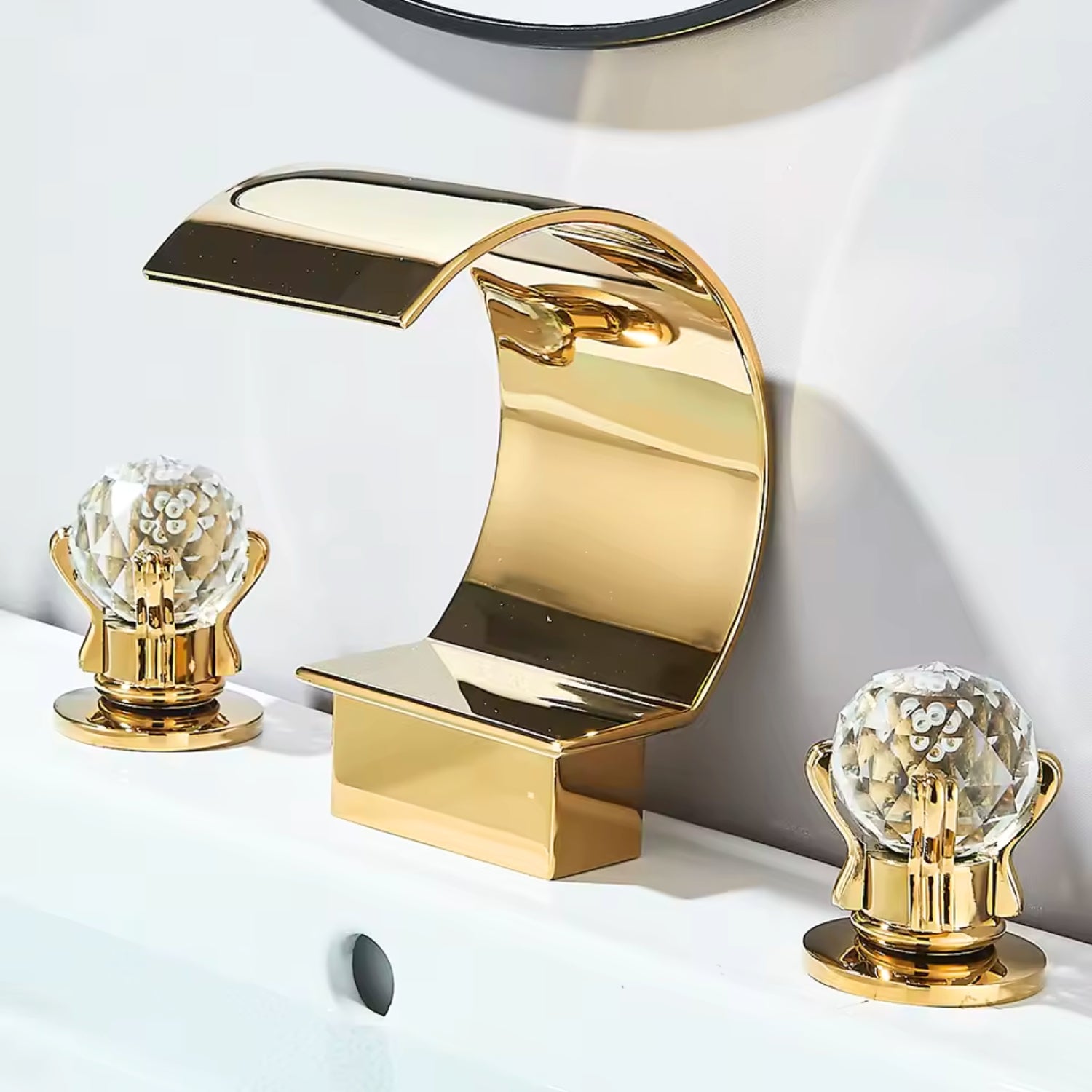 Halle - Three-Hole Waterfall Bathroom Faucet