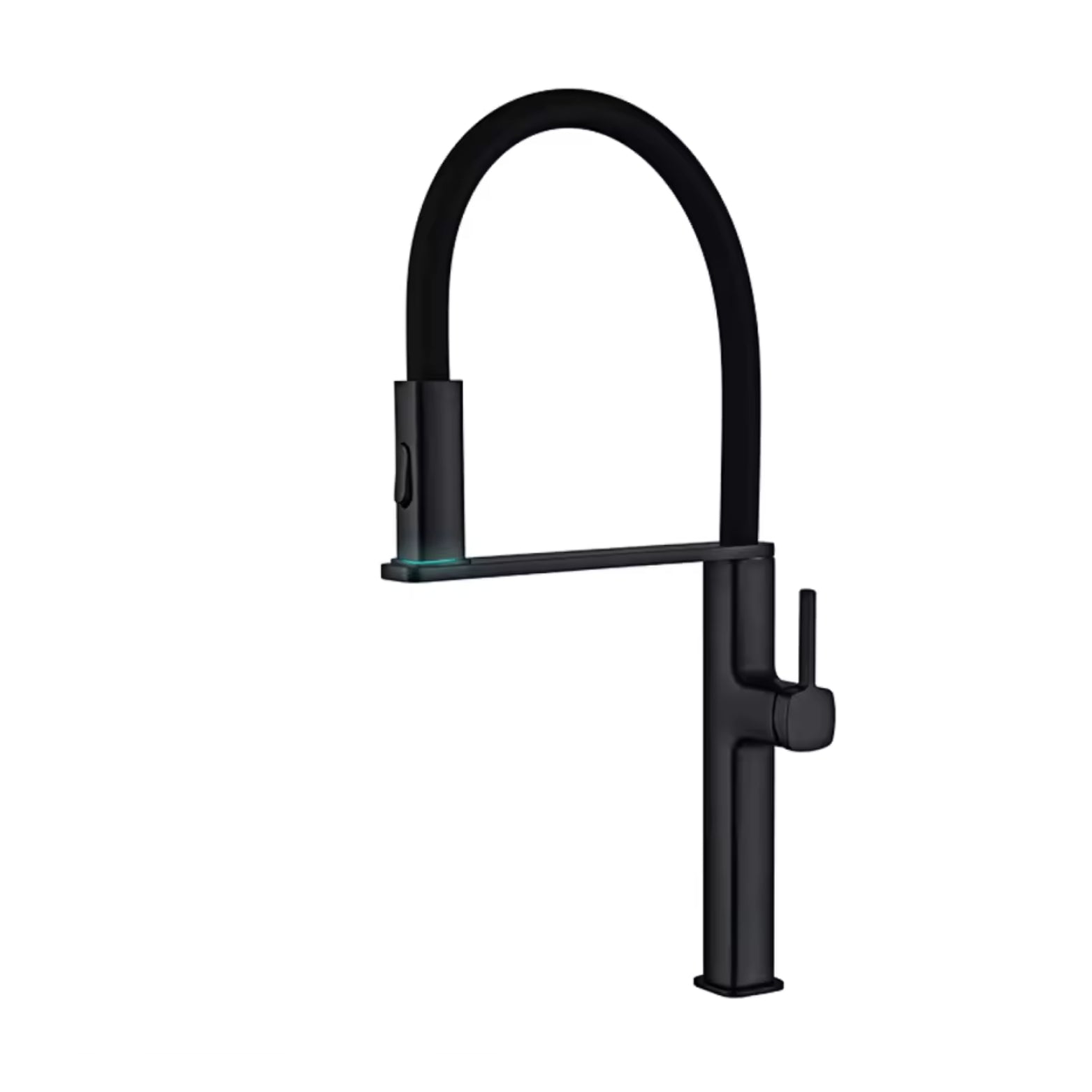 Black premium kitchen faucet on a white background