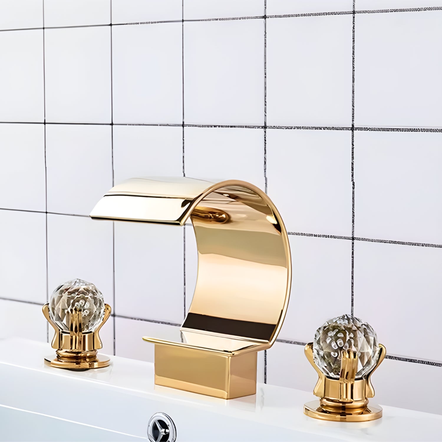 Halle - Three-Hole Waterfall Bathroom Faucet