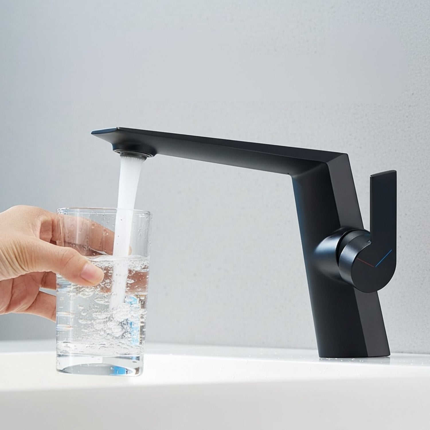 Halsa - Nordic Single Handle Hot & Cold Mixer Bathroom Sink Tap