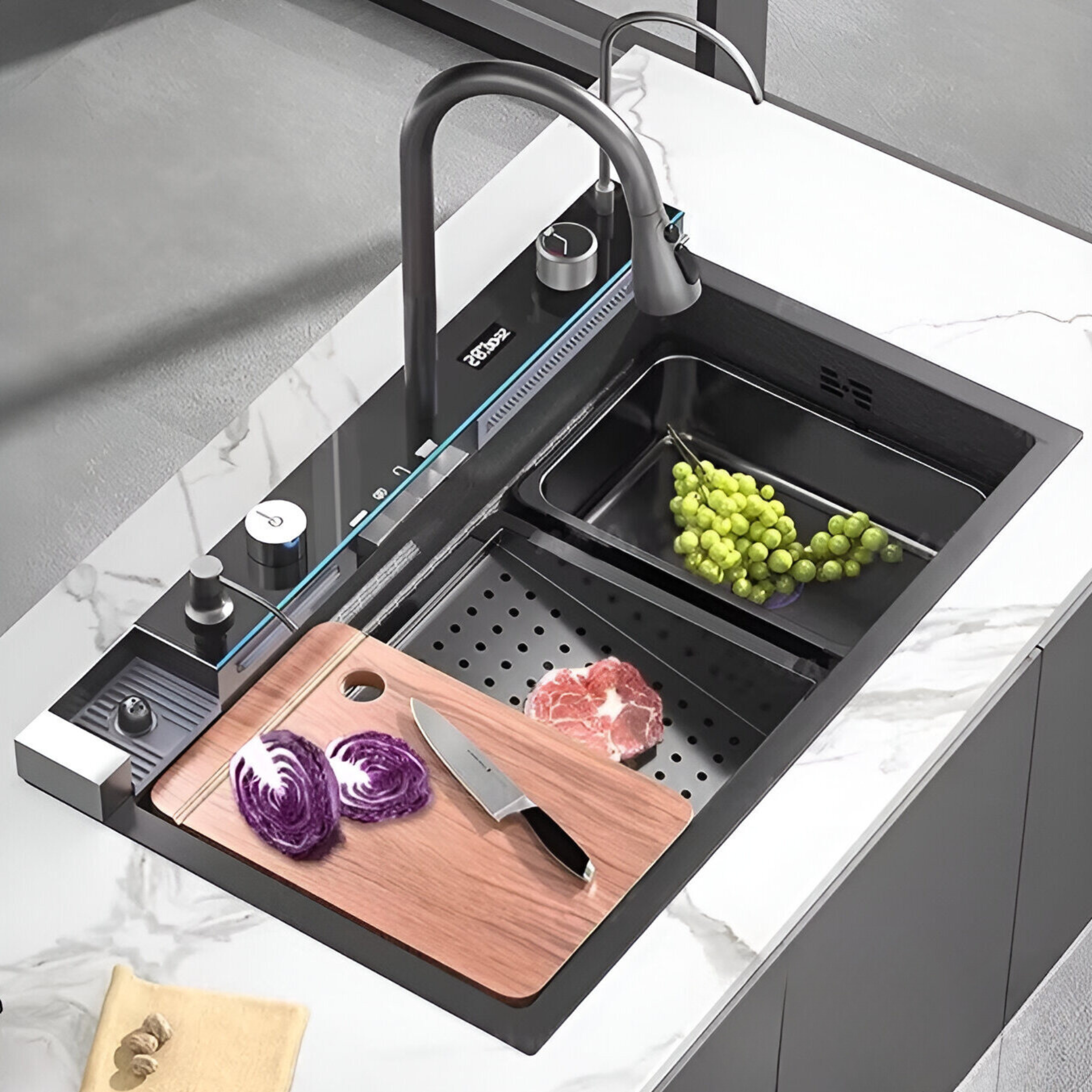Smart workstation kitchen sink