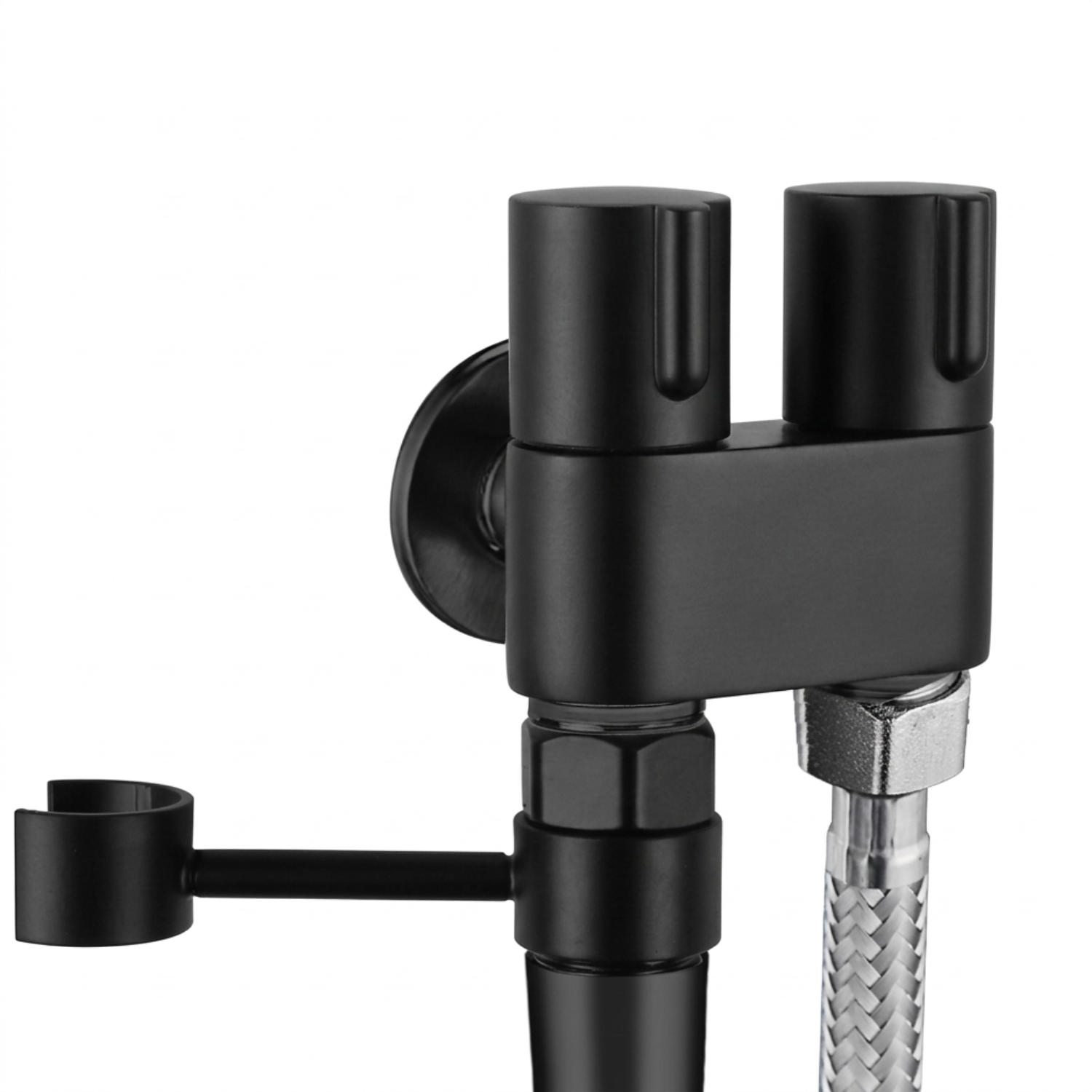 Glomma - Stainless Steel Bidet Spray Gun Set – Handheld Toilet Hygienic Shower with Double Outlet Angle Valve