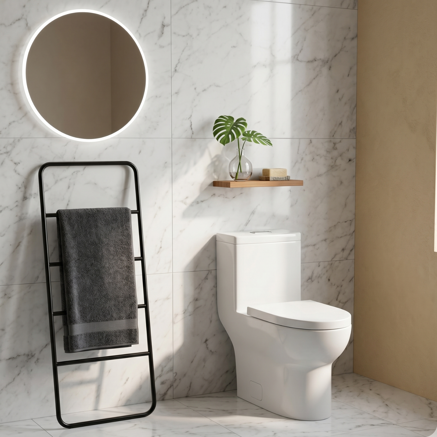 Alta - One-Piece Dual Washdown S-Trap Siphon Flushing Floor Mounted Elongated
