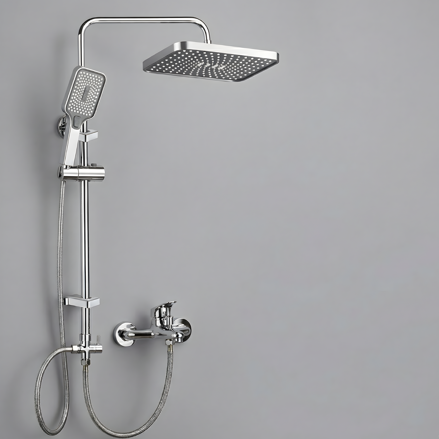 Sarek - Rainfall Shower Column Set with Handheld Shower & Wall Mounted Mixer Tap