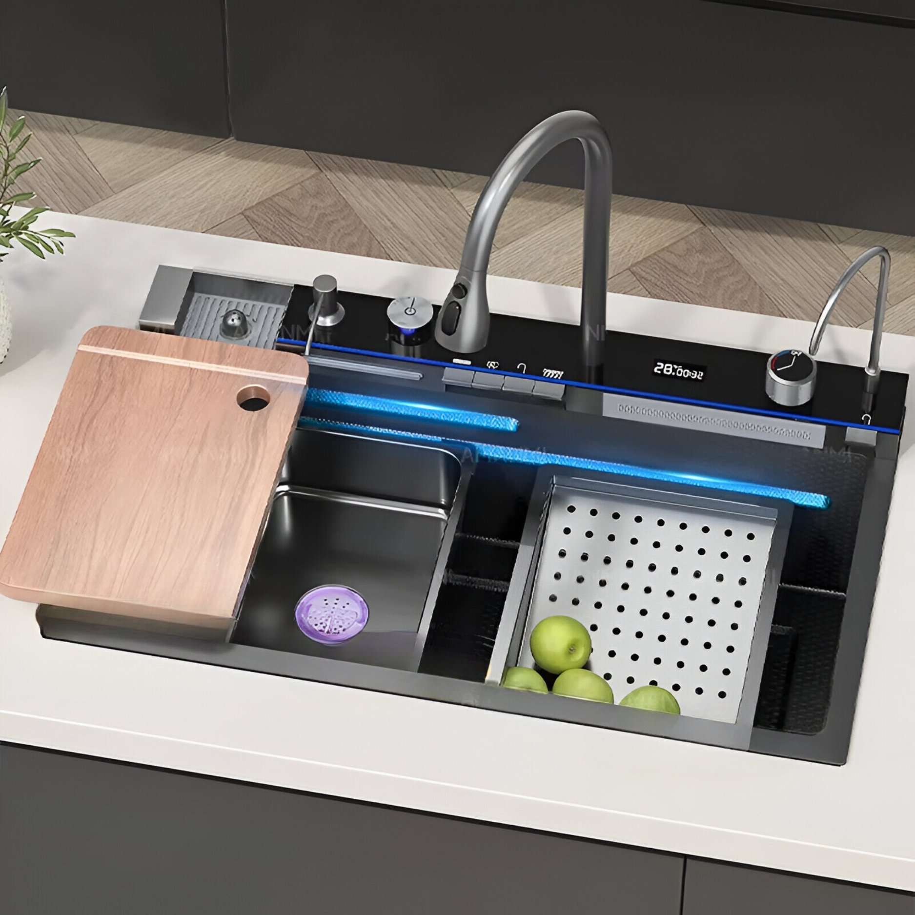 Smart workstation kitchen sink