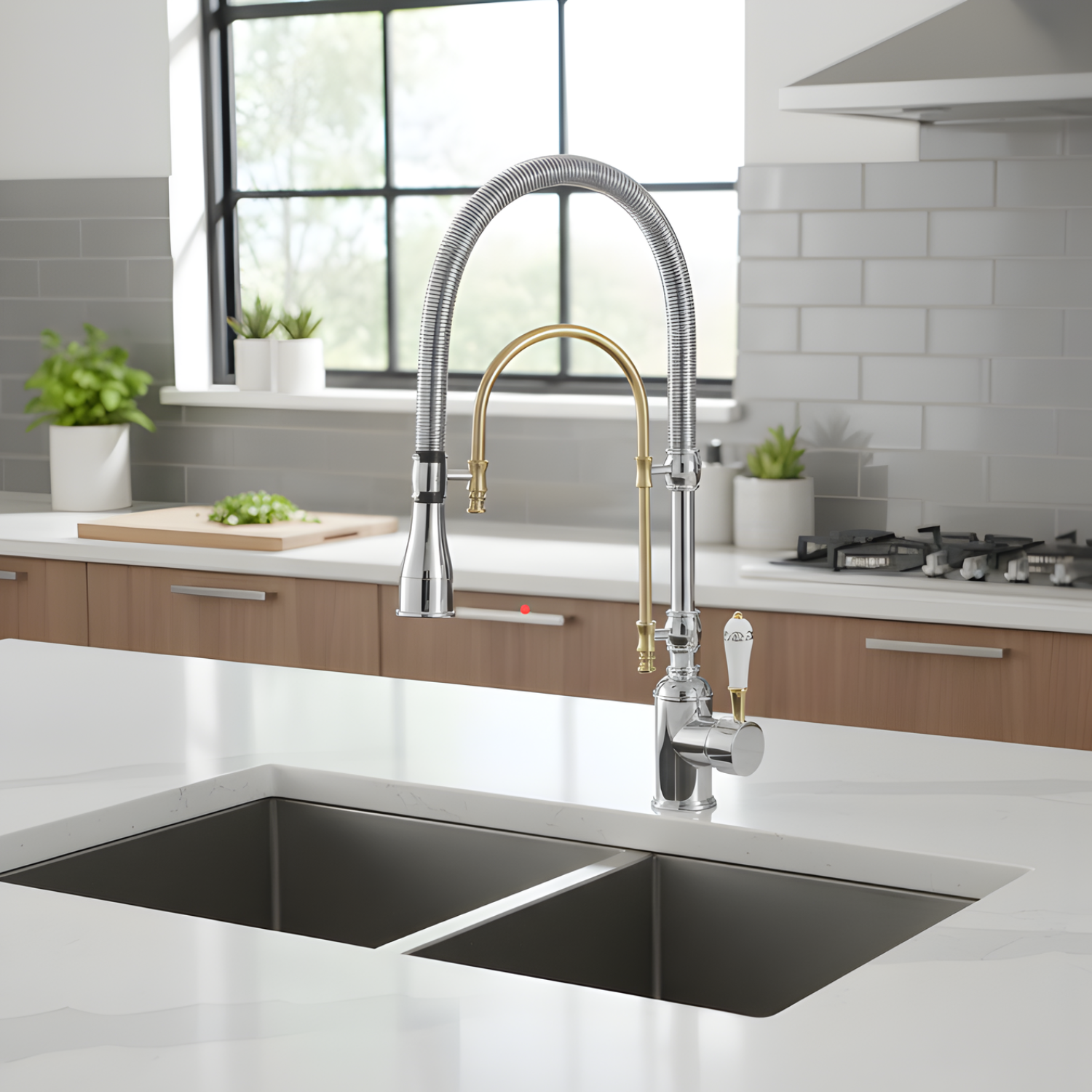 Visby - 360° Pull-Down Kitchen Faucet with Spring Spout Hot & Cold Mixer
