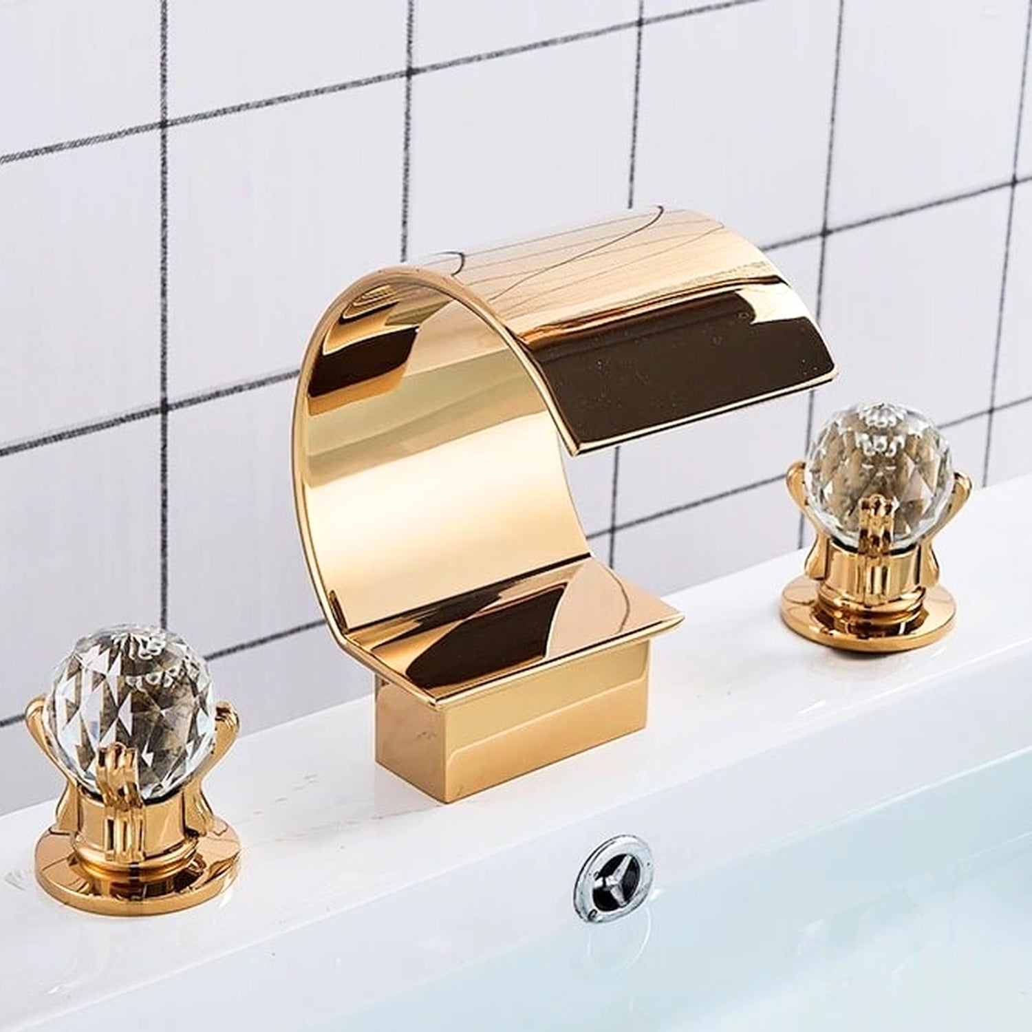Halle - Three-Hole Waterfall Bathroom Faucet