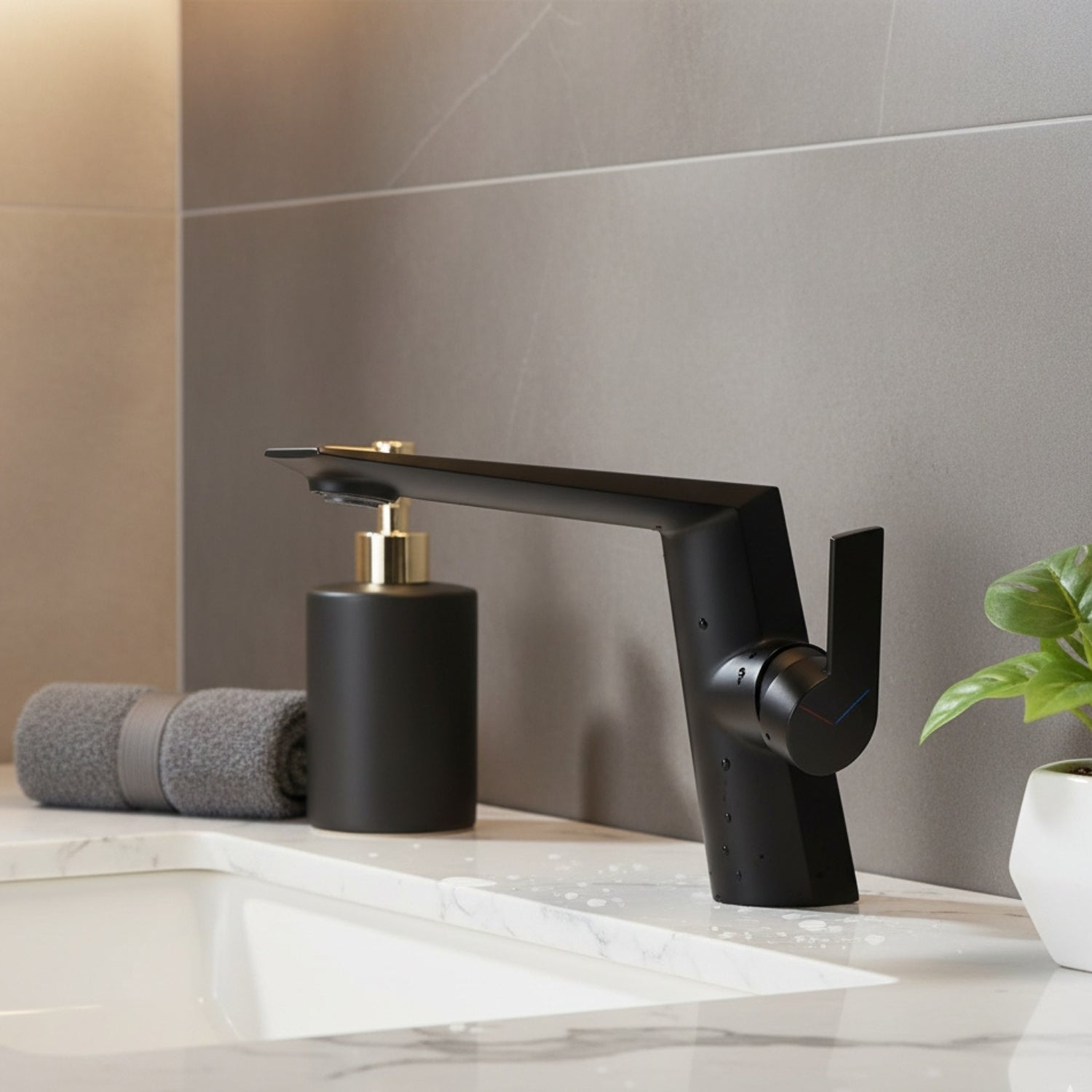 Halsa - Nordic Single Handle Hot & Cold Mixer Bathroom Sink Tap