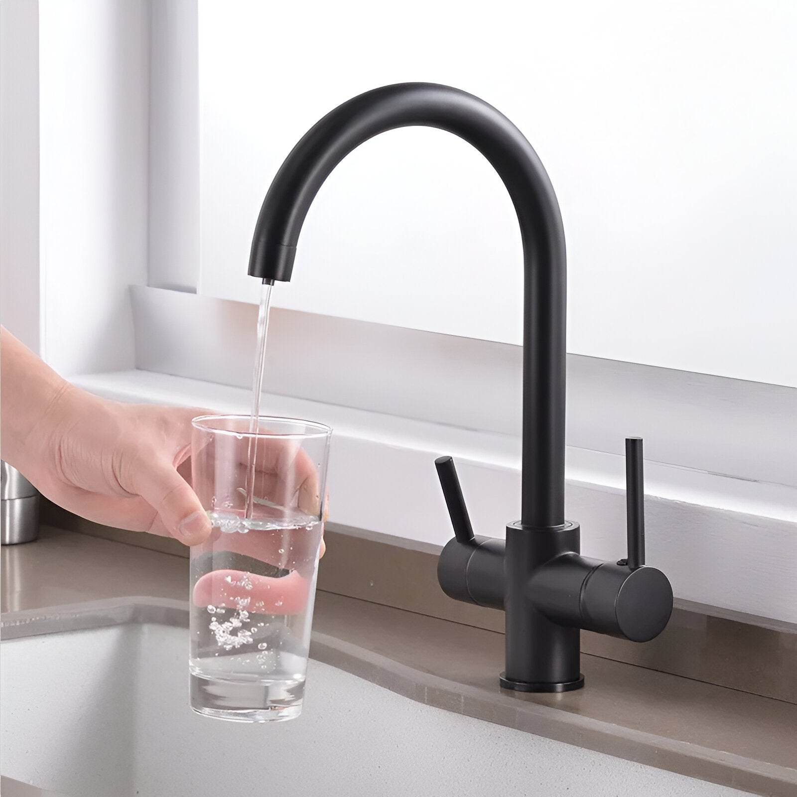 Sarpsborg - Three-Way Kitchen Faucet with Filter Tap Reverse Osmosis Compatible