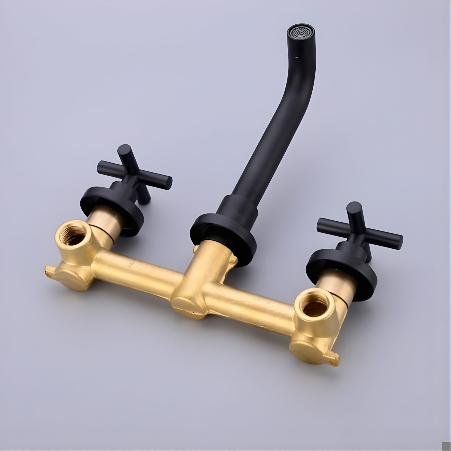 Lovasen - Wall Mounted Double Handle Hot & Cold Rotatable Faucet for Bathroom Sink