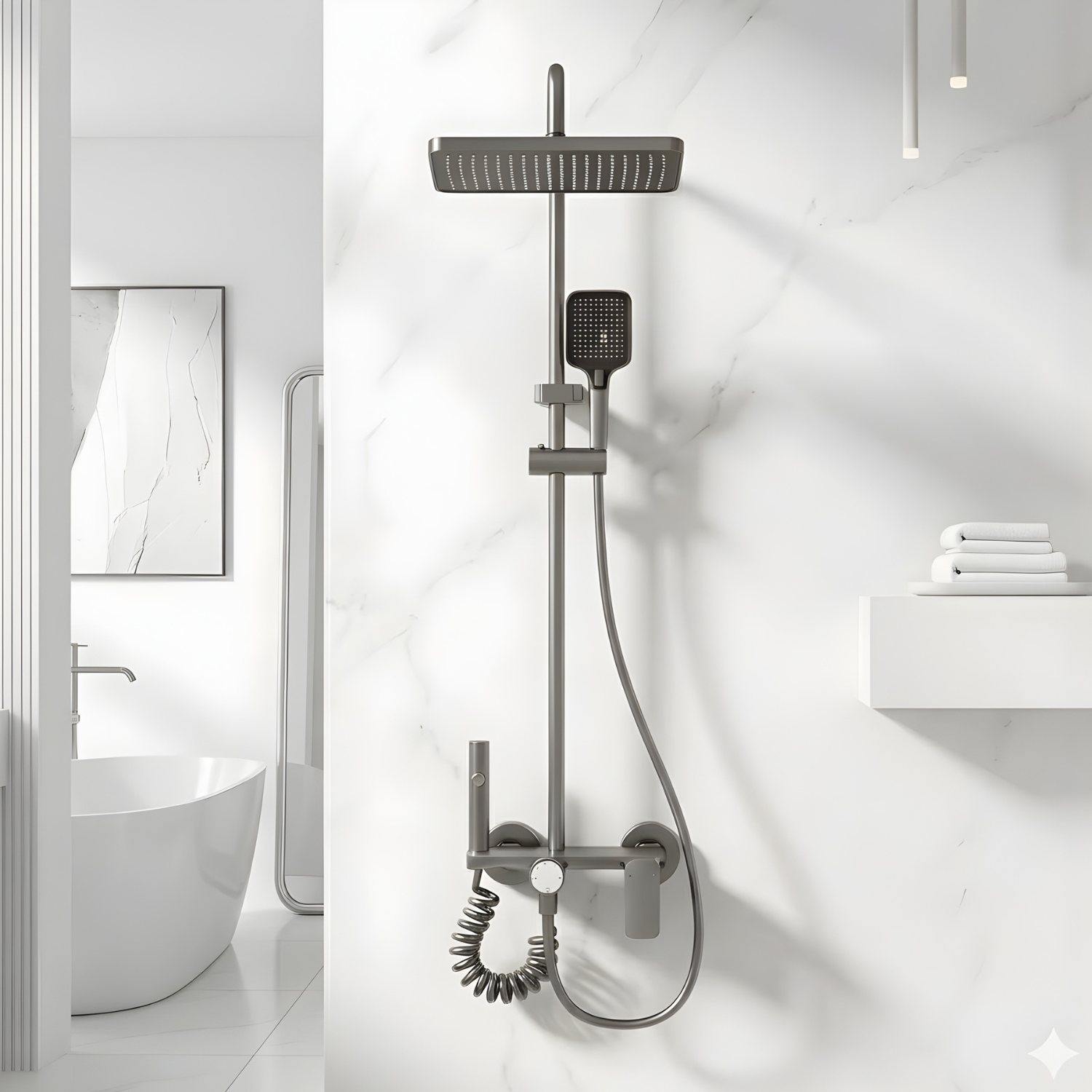 Gotland - Multifunction Bathroom Shower System Set – Hot and Cold Rotary Knob Pressurized Shower