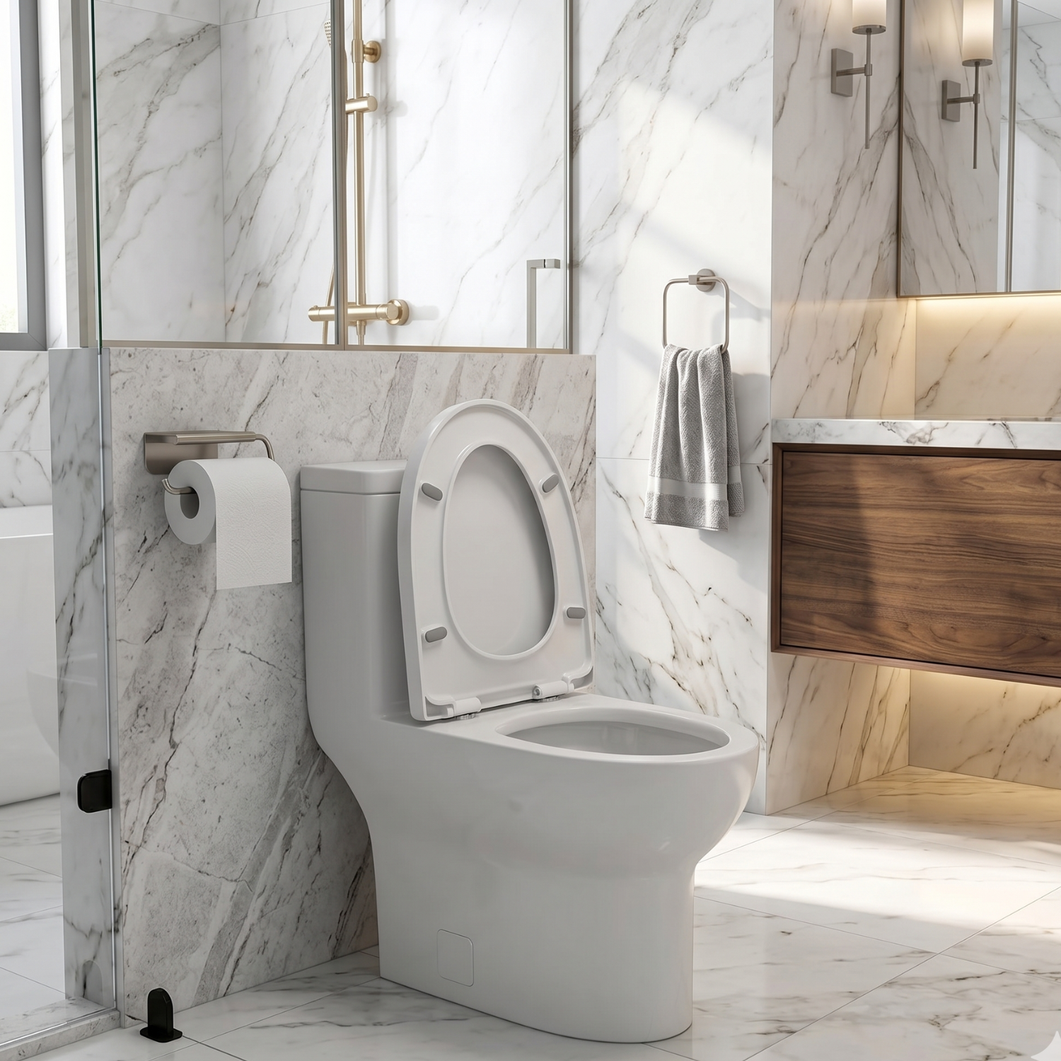 Alta - One-Piece Dual Washdown S-Trap Siphon Flushing  Floor Mounted Elongated