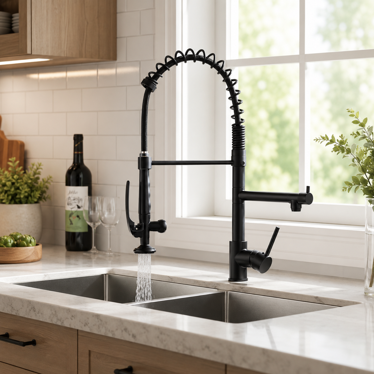 Tyresta - Modern Pull-Out Kitchen Faucet – Single Handle Solid Brass Mixer Tap
