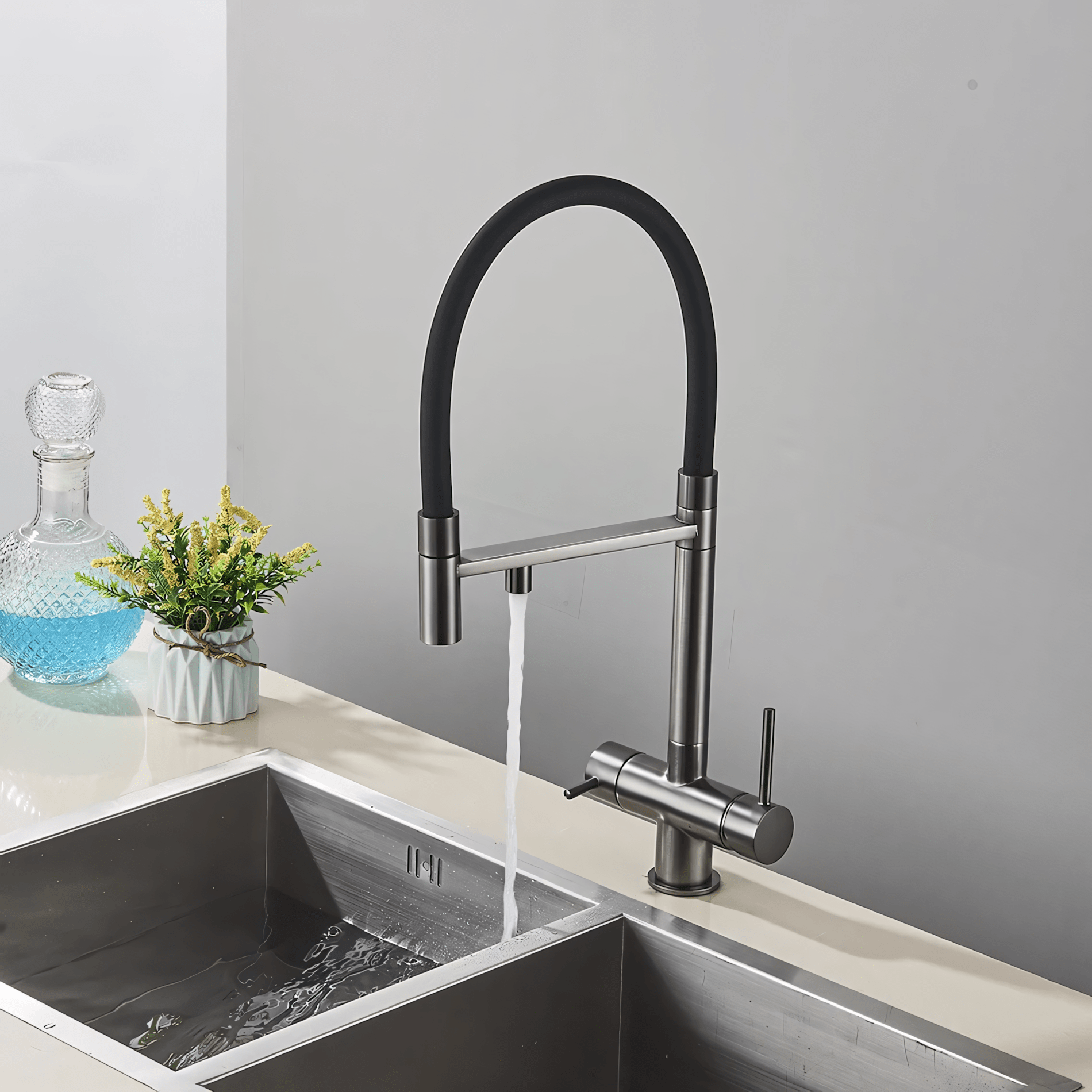 3-way kitchen faucet with filter tap