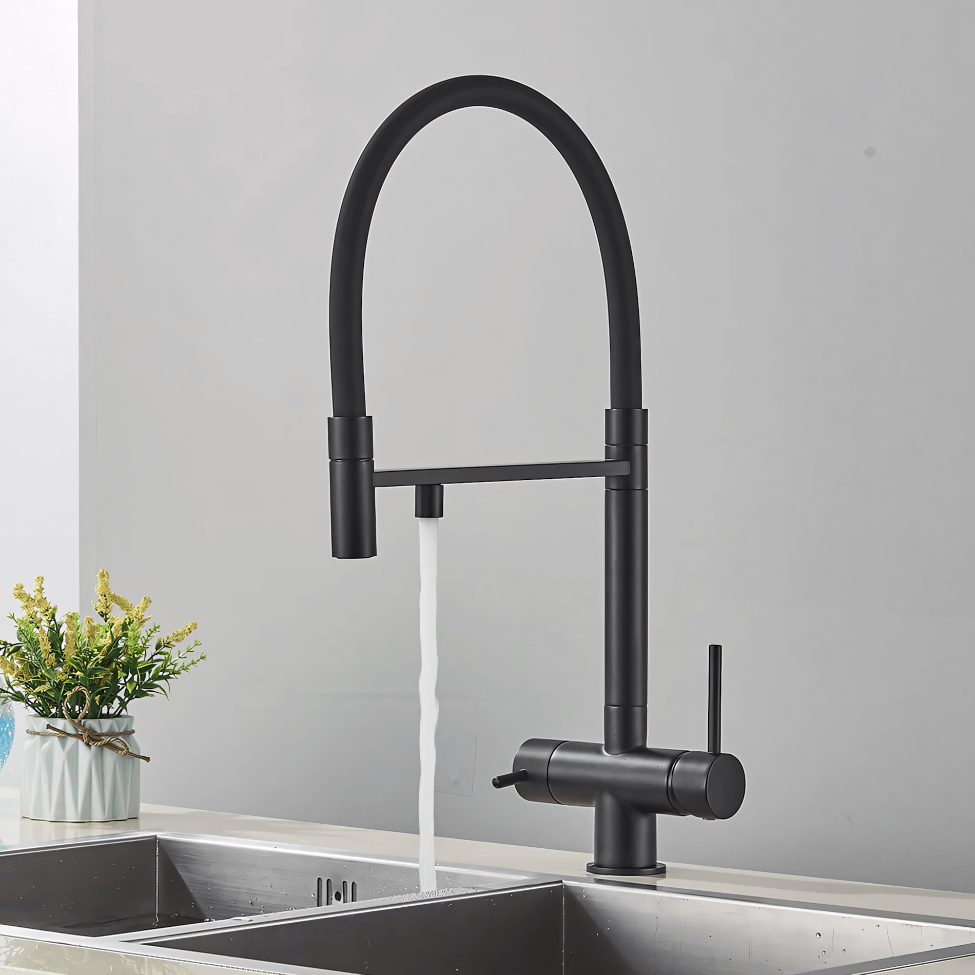 3-way kitchen faucet with filter tap