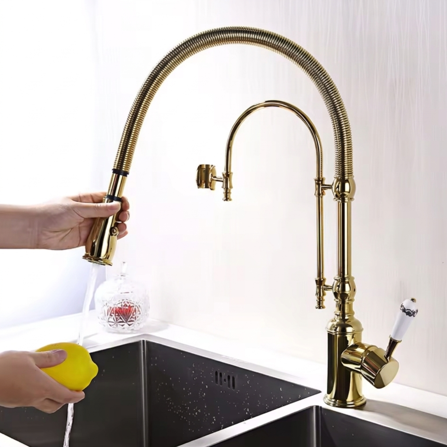 Visby - 360° Pull-Down Kitchen Faucet  with Spring Spout Hot & Cold Mixer