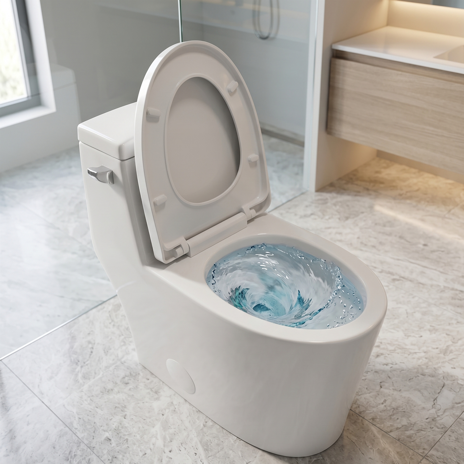 Ystad -  One Piece Toilet with Single Flush Soft Closing Seat Concealed Tank Elongated Bowl Floor