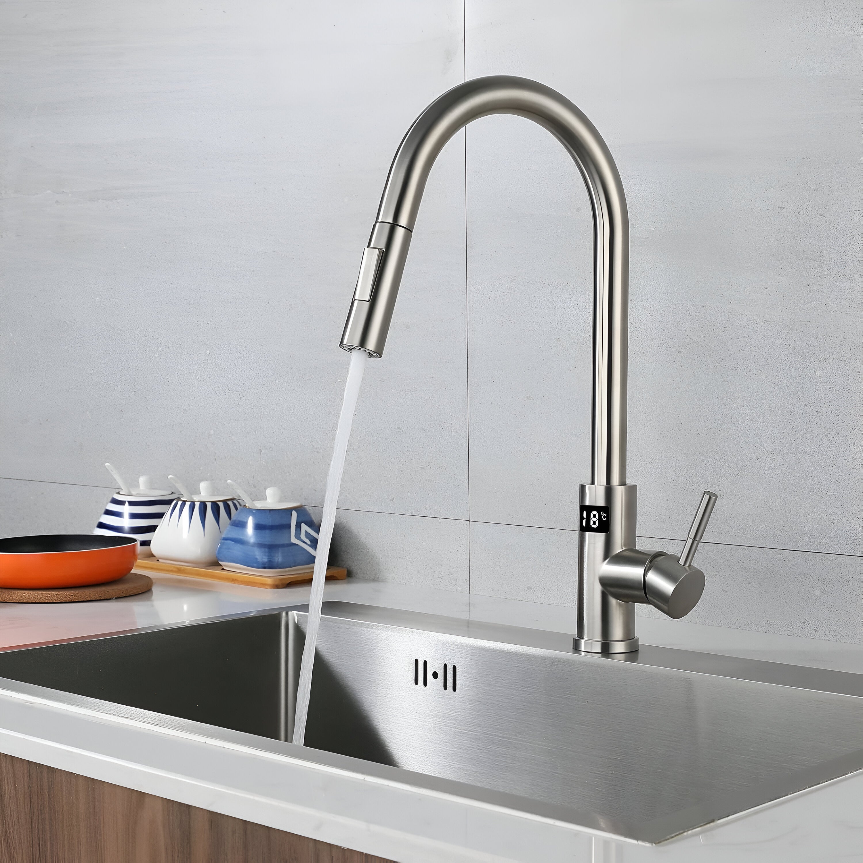 falkenberg smart touchless kitchen faucet brushed nickel