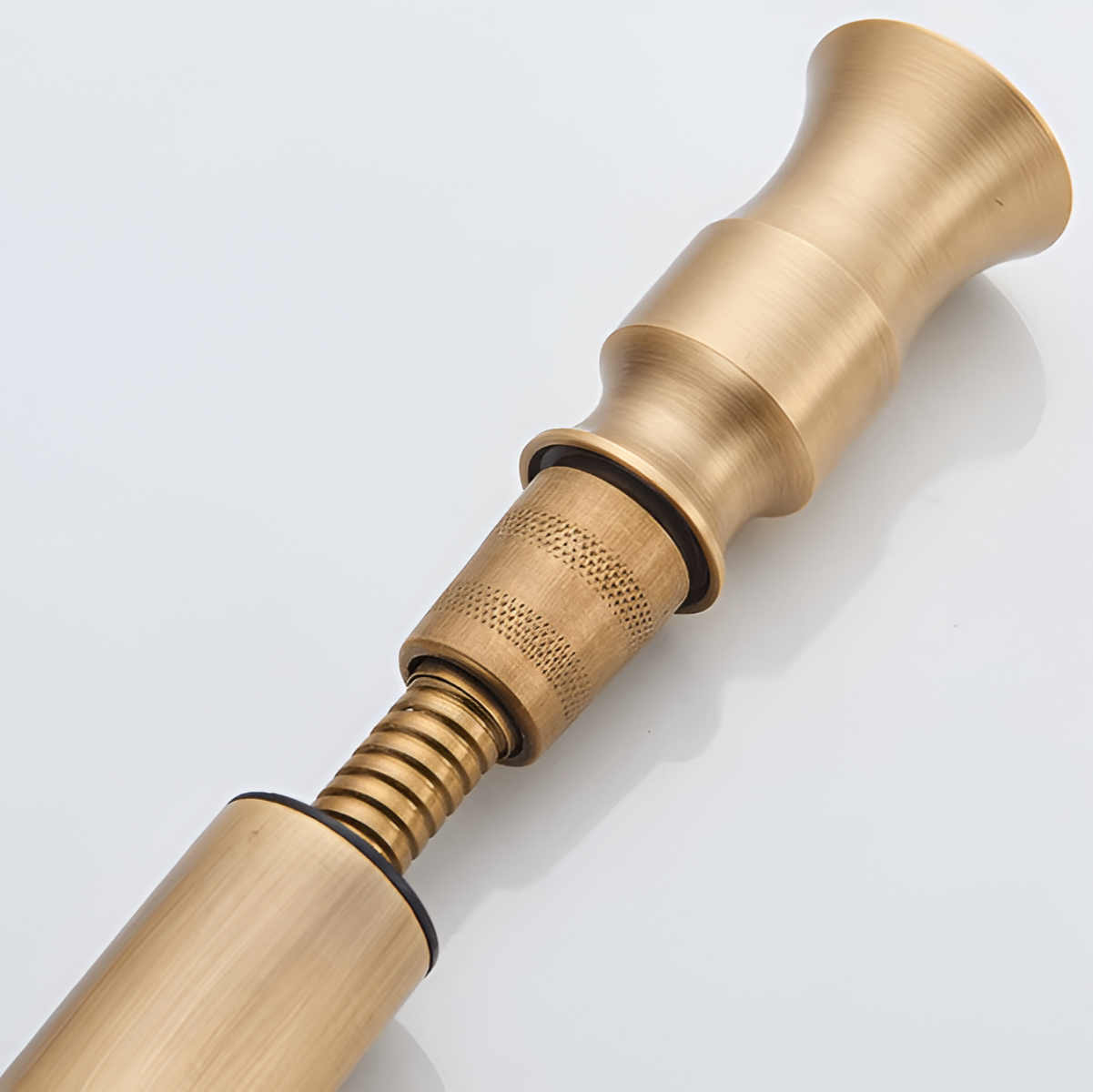 Wood antique pull-out kitchen faucet